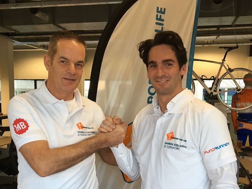Voorzitter van Topsport for Life, Miel in 't Zand (links) met Robert van der Horst